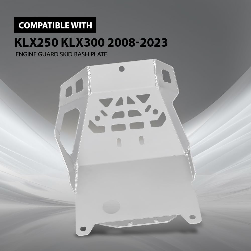 GRAND ORANGE Engine Skid Plate Compatible with Kawasaki KLX250 KLX300 2008 2009 2010 2011 2012 2013 2014 2015 2016 2017 2018 2019 2020 2021 2022 2023 Silver