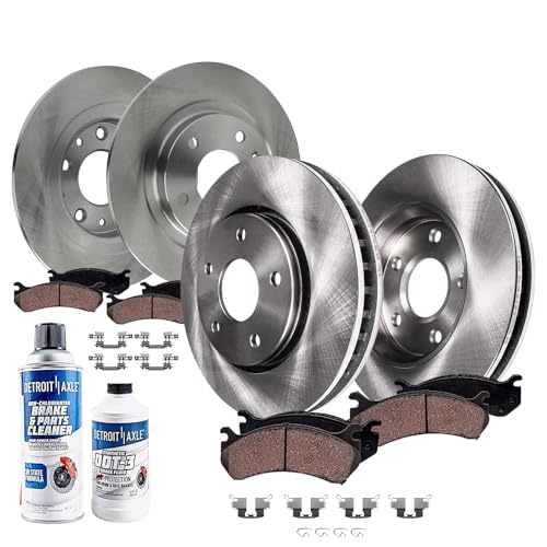 Image of Detroit Axle - FWD Brake Kit for 2016 2017 2018 Mazda CX-3 11.02 inch inch | Front and 11.06 inch inch Rear Disc Brake Rotors Ceramic Brake Pads with Hardware Replacement