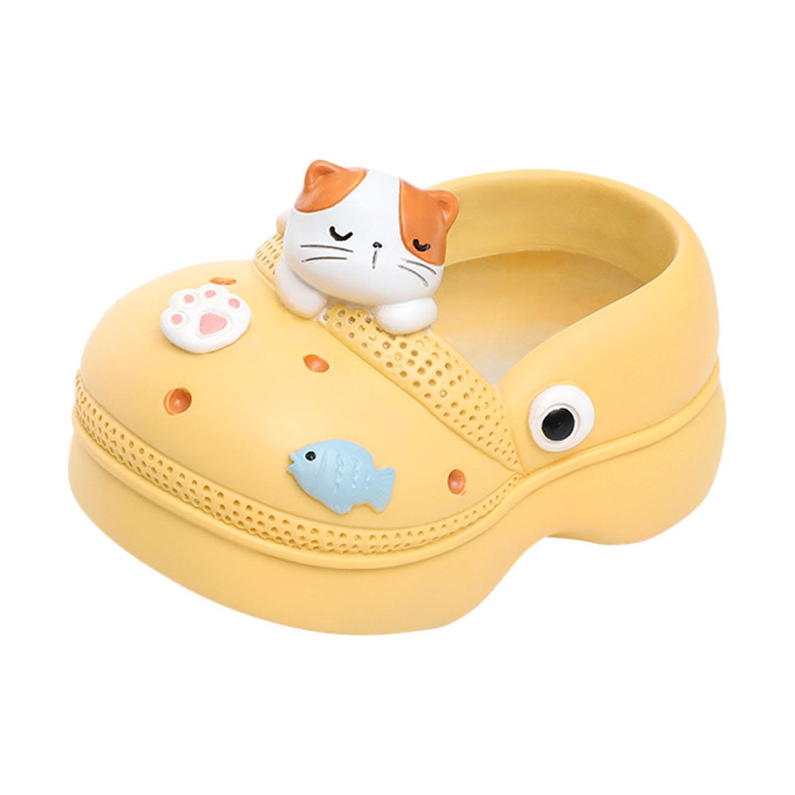 Quxvuis Cat Add Charm To Space With Resin Flowerpot Centerpiece Crafts Statue Decor Flower Pots Table Centerpiece Crafts Statue Decor Lightweight Unique Planter, 12.5X8x8cm