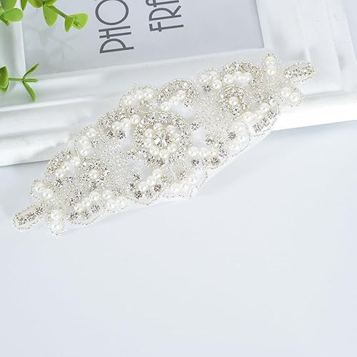 Miniatura 7 de Cinturón de boda con parches para planchar, cinturón de diamantes de imitación para mujer, liguero nupcial, cinturón de cintura con ribete de oro