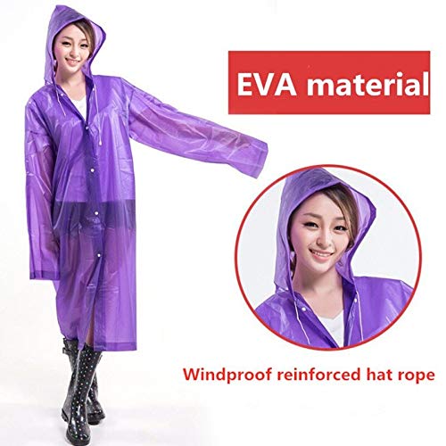 Image of AUGEN By Visions India Women EVA Waterproof Transparent Rain Coat Hooded Outdoor Water Resistant Portable Raincoat Suit for Unisex EVA Rain Coat (Free Size)