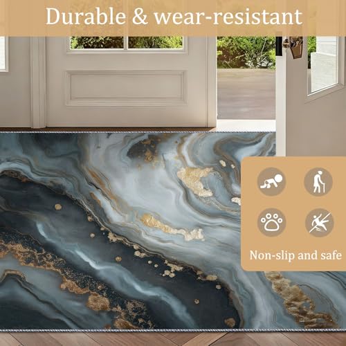 Alfombra de pelo bajo decorativa para un salón moderno y baño espacioso 4