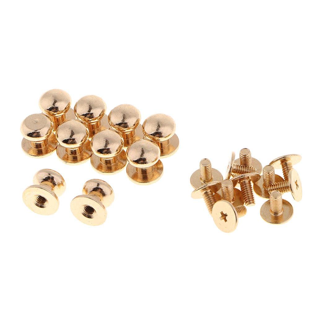10 Pieces Brass Round Head Stud Screwback Leather Bag Chicago Screw Nail Rivet-image-20
