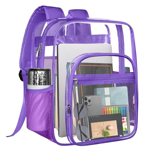 SDFGHG Clear Backpack,Sturdy Shape Heavy Duty Large Clear Backpack,Casual Daypacks(Purple)