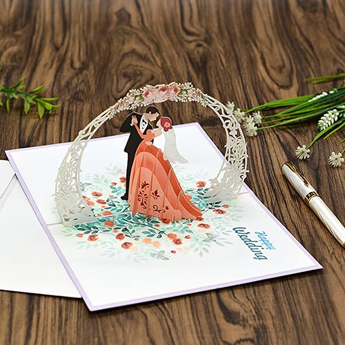 Eta 3D Wedding Pop Up Cards With Bride And Groom Dancing, 3D Greeting Card For Wedding Party, Engagement Card, Pop Up Anniversary Card, 3D Valentines Day Cards, Birthday Card For Wife, W01 #TOP4