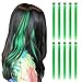 RINBOOOL Green Hair Extensions Clip in, 22 Inch 10 Pcs Long Straight Colored, for Kids Girls Women Highlight Party, Synthetic