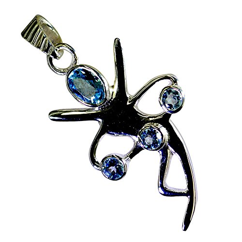 Pendentif topaze argent véritable femme médaillon style unique pierre décembre