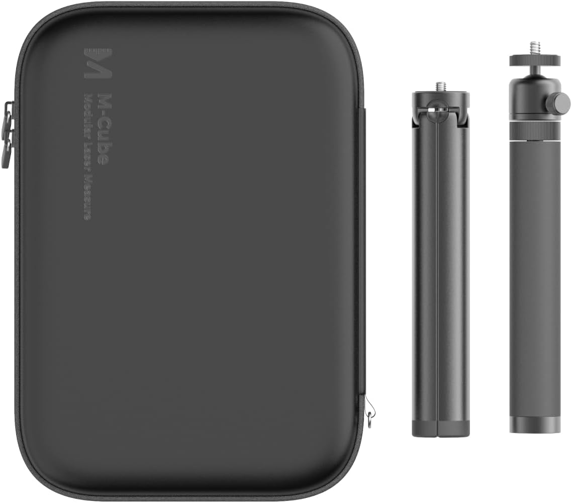 Laser Measuring Tool Protection Case for M-Cube - Including 10-30 inch Adjustable Laser Level Aluminum Tripod with Portable Handle and M-Protection Case for protection and organization