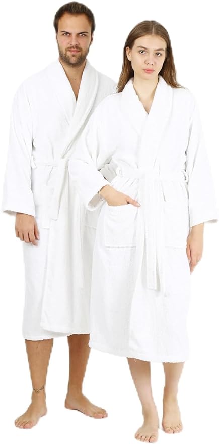 HALLEY Luxury Bathrobe for Women & Men, Shawl Collar Spa Bath Robes Terry Cotton Ultra Soft Shower Robe with Pockets