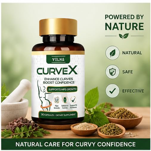 Image of CurveX Capsules for Hips Growth - Daily Herbal Supplement for Women - Easy Consumption with Water - 30 Capsules