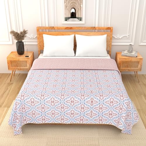 Image of AC Blanket Double Bed, Duvet, Dohar, Comforter Reversible, Quilt, Top Sheet, Chadar 84 inch x96 Grey Orange, Pack of 1