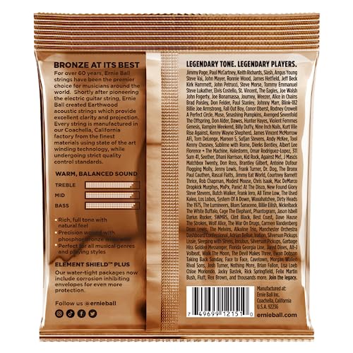 Image of Ernie Ball Earthwood Rock & Blues Phosphor Bronze Acoustic Guitar Strings, 10-52 Gauge (P02151)