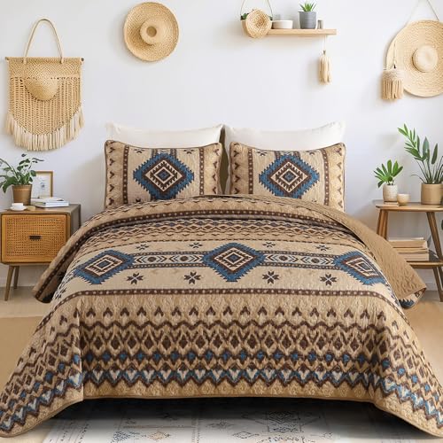 Dintszyayue Aztec Quilt Set Queen, 3 Pieces Boho Southwestern Bedspread