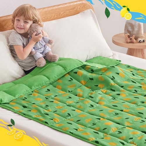 anfie Weighted Blanket Kids (40"x60" 5lbs), Weighted Blanket Cooling Blanket for Sleeping,Throw Size Breathable Blanket with Premium Glass Bead(Lime Green)