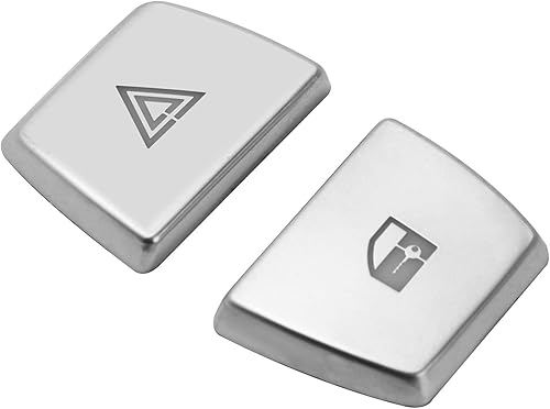 Miniatura 3 de x xotic tech Interruptor de bloqueo de ventana de luz de emergencia, botón de ventilación de CA, compatible con BMW Serie 5 6 7 X3 (plateado)