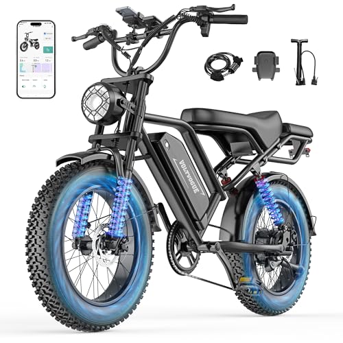 Electric eBike | Full Suspension | 1500W Peak Motor | 31/25 mph Top Speed | 25–70 Range | 48V 960/748 Wh Removable Battery | LED Headlights | 20/16-Inch All-Terrain Fat Tires |APP image 2