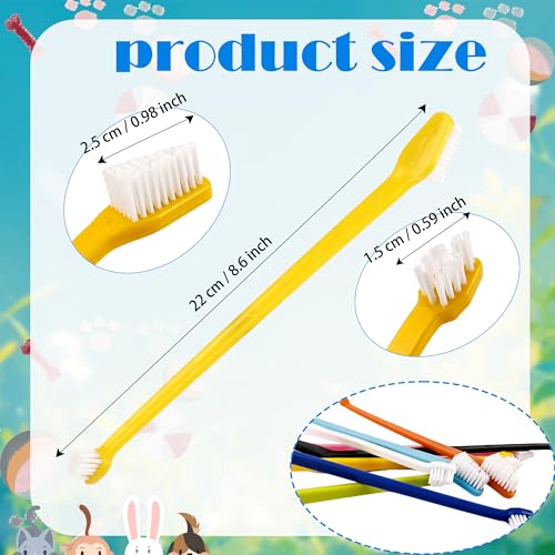 Norcoin 160 Pcs Dog Toothbrush Dual Head Dental Brushes Bulk Pet Tooth Brushing Kit Puppy Long Handle Toothbrush for Large and Small Dogs Cats Most Pets Teeth Cleaning Oral Care Supplies, 8 Colors