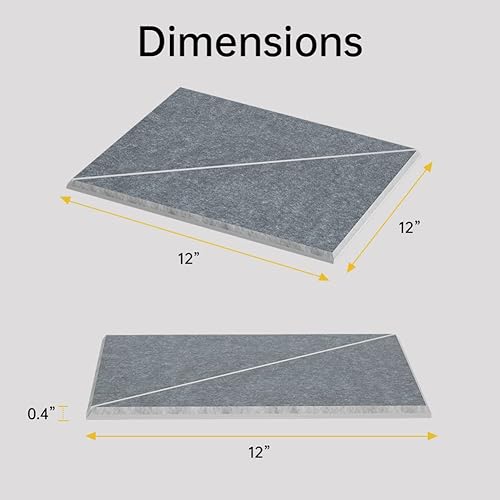 Miniatura 9 de Paquete de 12 paneles acústicos con autoadhesivos, paneles de espuma a prueba de sonido de 12 x 12 x 0.4 pulgadas, paneles decorativos