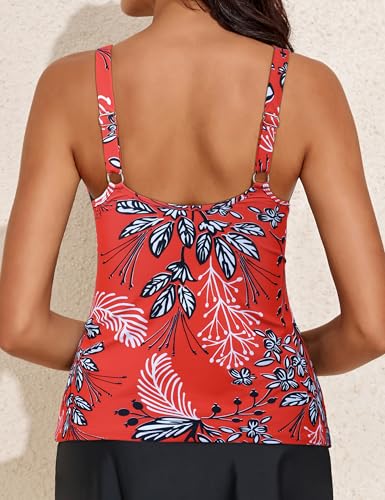 Hilor Tankini Tops for Women Tummy Control Bathing Suits Underwire Tankini Swimsuit Swim Top No Bottom3