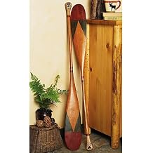 BLACK FOREST DECOR Antique Style Canoe Paddle with Bear Claw Detail Rustic Cabin Decor 52" H