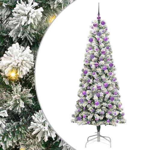 Árbol de Navidad artificial verde blanco decorativo con luces LED integradas 3