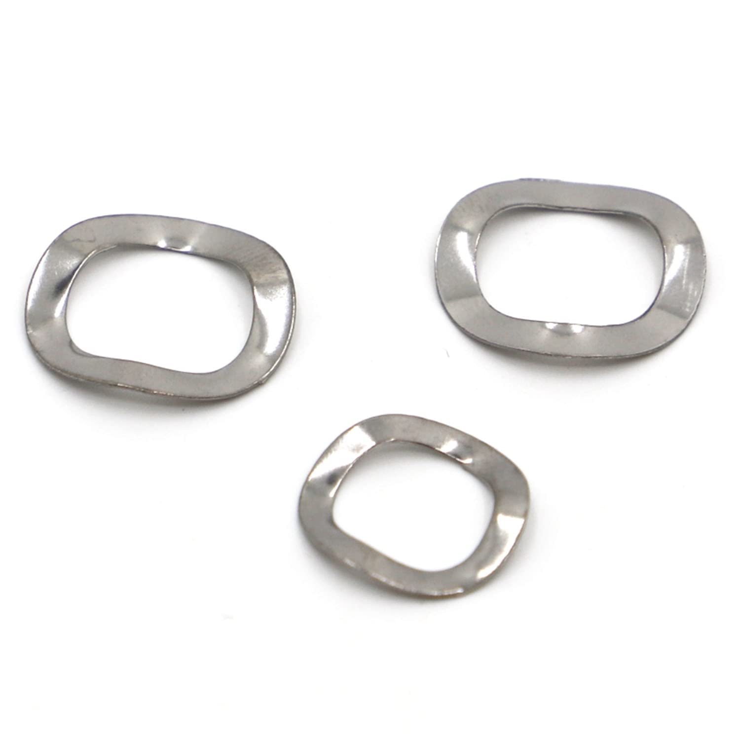 Rondelle a molla in acciaio inossidabile 304 a tre onde, M3, M4, M5, M6, M8, M10, M12, M14, M16, M19, M23, M25, M27, M31, 10 pezzi (M12 x 18 x 0,3)