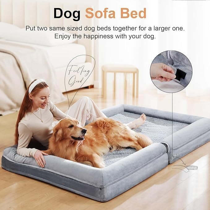 review Large Dog Bed Orthopedic Washable: Beds Bolster XL Bed Large Big Dogs Memory Foam Couch Sofa Waterproof with Removable Cover