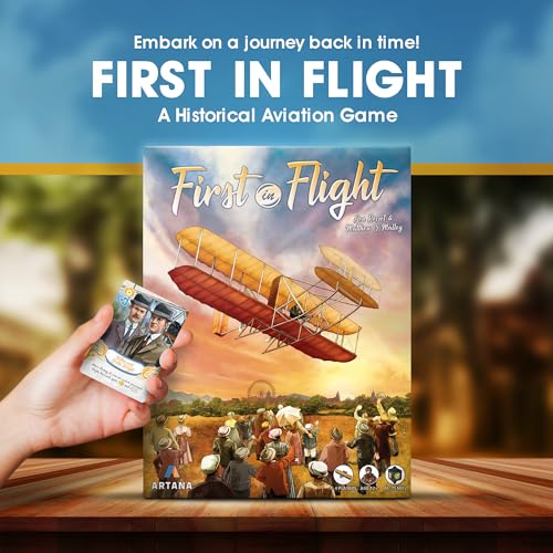 Image of First In Flight: MENSA Award Winning Board Game About Historical Aviation - Strategy Board Game for Teens, Adults and Heavy Gamers - A Flight-Themed Adventure Card Game for Airplane Enthusiasts
