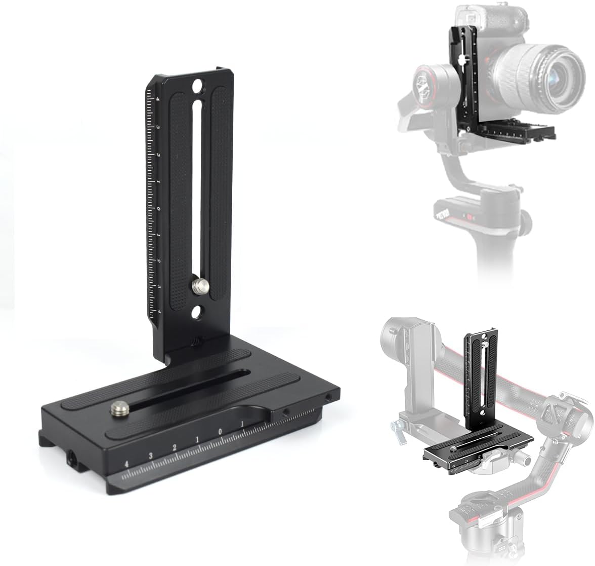 Placa de liberación rápida de montaje vertical con soporte en L para DJI Ronin RSC2 / RS2/ RS3 / S, Zhiyun Weebill S Gimbal, cámara DSLR, trípode, monopié