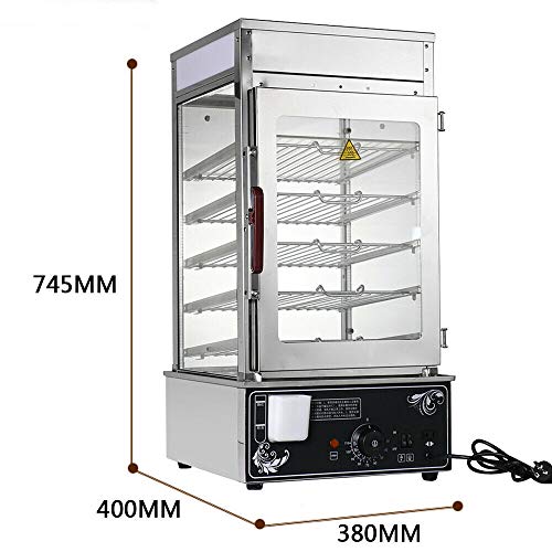 Munsinn 5 Layers Bun Steamer Electric Commercial 60 Bun Warmer Cooker Steamer Food Display Machine
