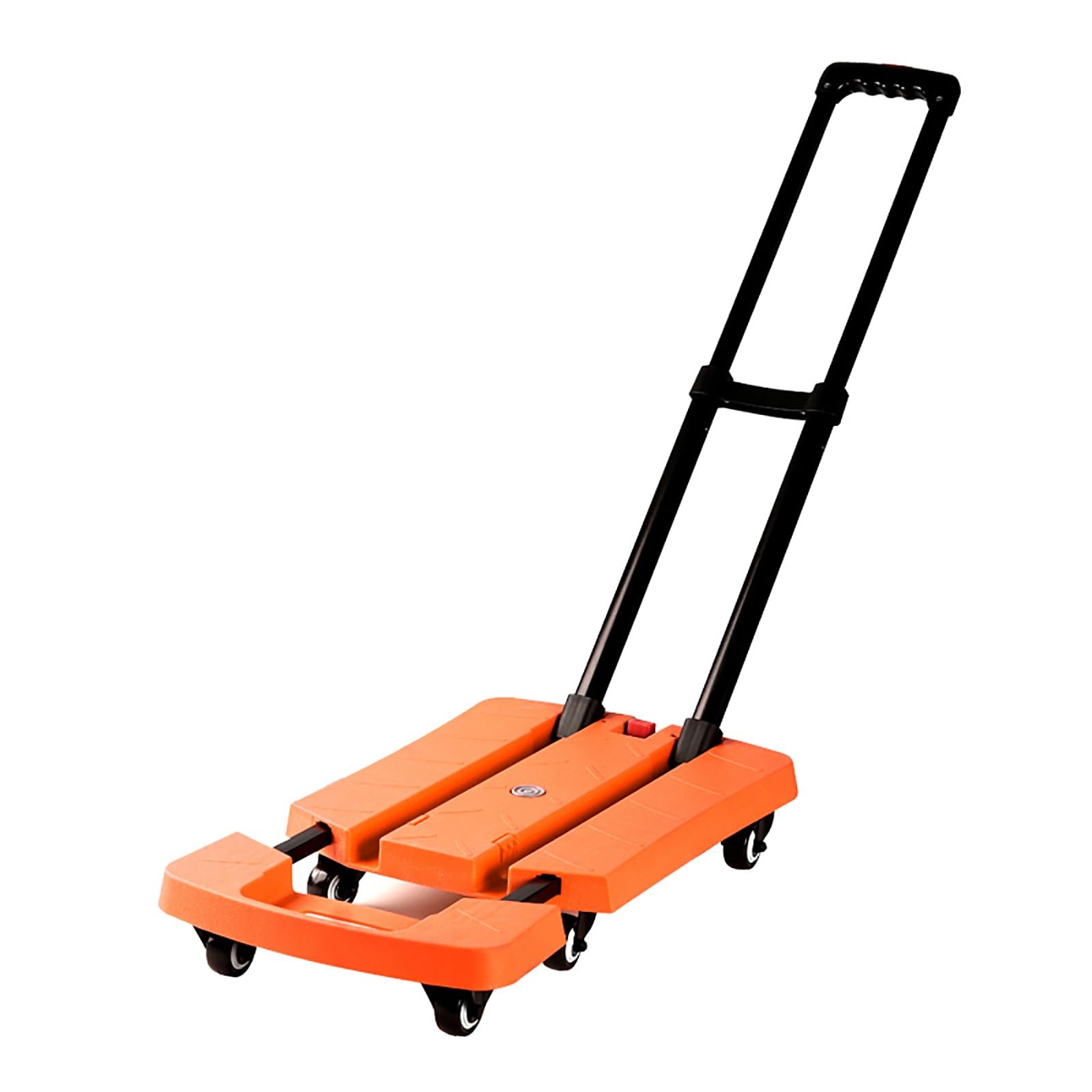 vrfvsdasAAS Handcart, With 6 TPR Wheels, Load Capacity 150kg/330lbs, Easy to Store, Suitable for Home/Supermarket/Camping(Orange)