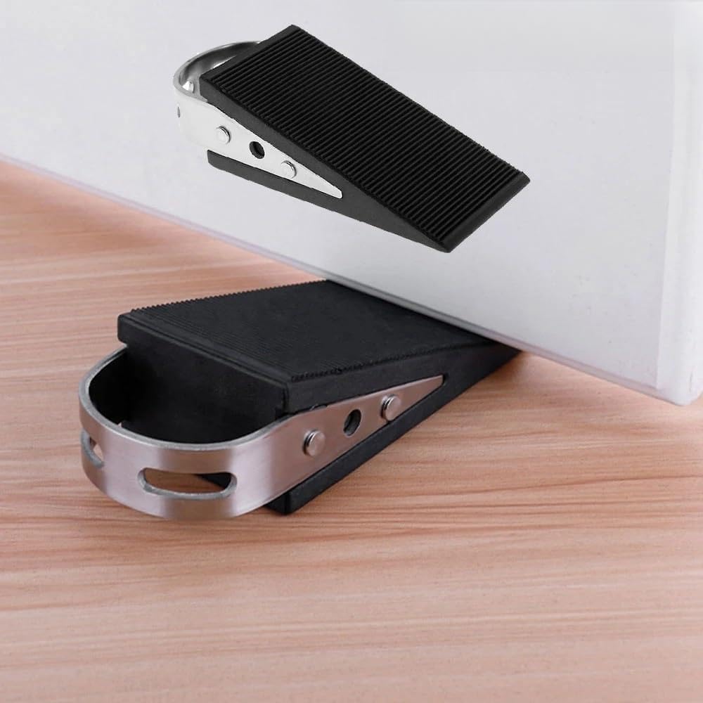 Lkfjnhepf One Color Door Stop Metal Door Stop Reusable Shock Absorbent Block Wedge Doorstops Handle Stopper Non-Slip Anti-Collision
