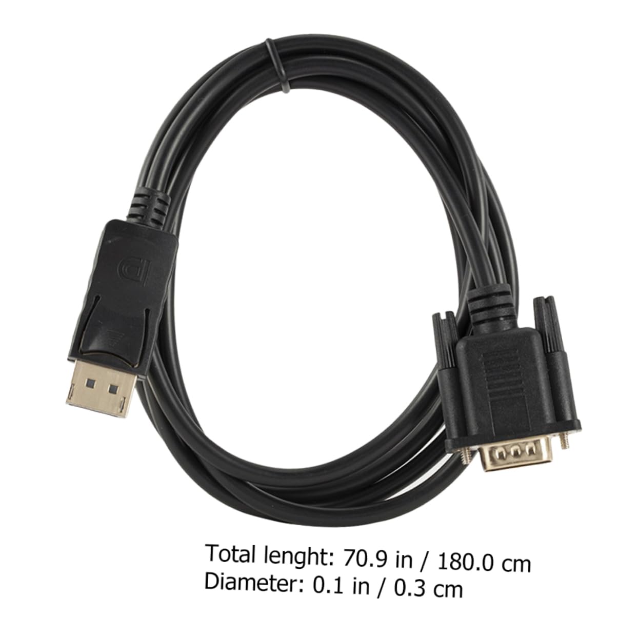 Mipcase 2pcs Replacement Displayport to Vga Cord 1.8m Long for Computers and Projectors Gold Plated