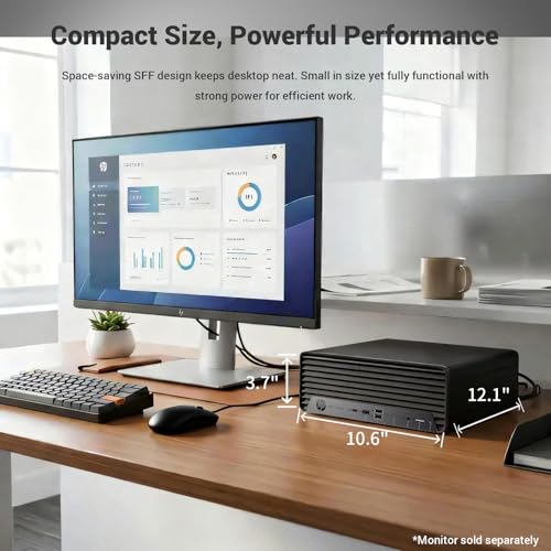 Image of HP ProDesk 400 SFF Business Desktop, Intel Core i7-14700, 32GB DDR5, 1TB SSD, Wi-Fi, HDMI, DisplayPort, USB-C, RJ-45, Support Up to Dual Displays, Wired Keyboard & Mouse, Win 11 Pro, w /Bundle