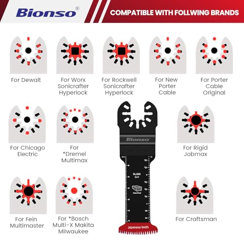 Bionso 5 PCS Japanese Tooth Oscillating Saw Blades Wood Extra Long Reach Double-Row Teeth Multitool Blades Clean Cutting for Wood and Plastic Quick Release Blades Fit Dewalt Ryobi Milwaukee Makita 7 Bionso 5 PCS Japanese Tooth Oscillating Saw Blades Wood Extra Long Reach Double-Row Teeth Multitool Blades Clean Cutting for Wood and Plastic Quick Release Blades Fit Dewalt Ryobi Milwaukee Makita - Image 7