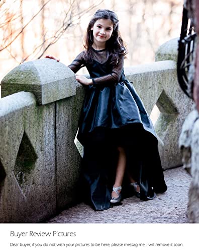 Black High Low Flower Girl Dress for Wedding Pageant Dresses for Toddler Girls GZY2604