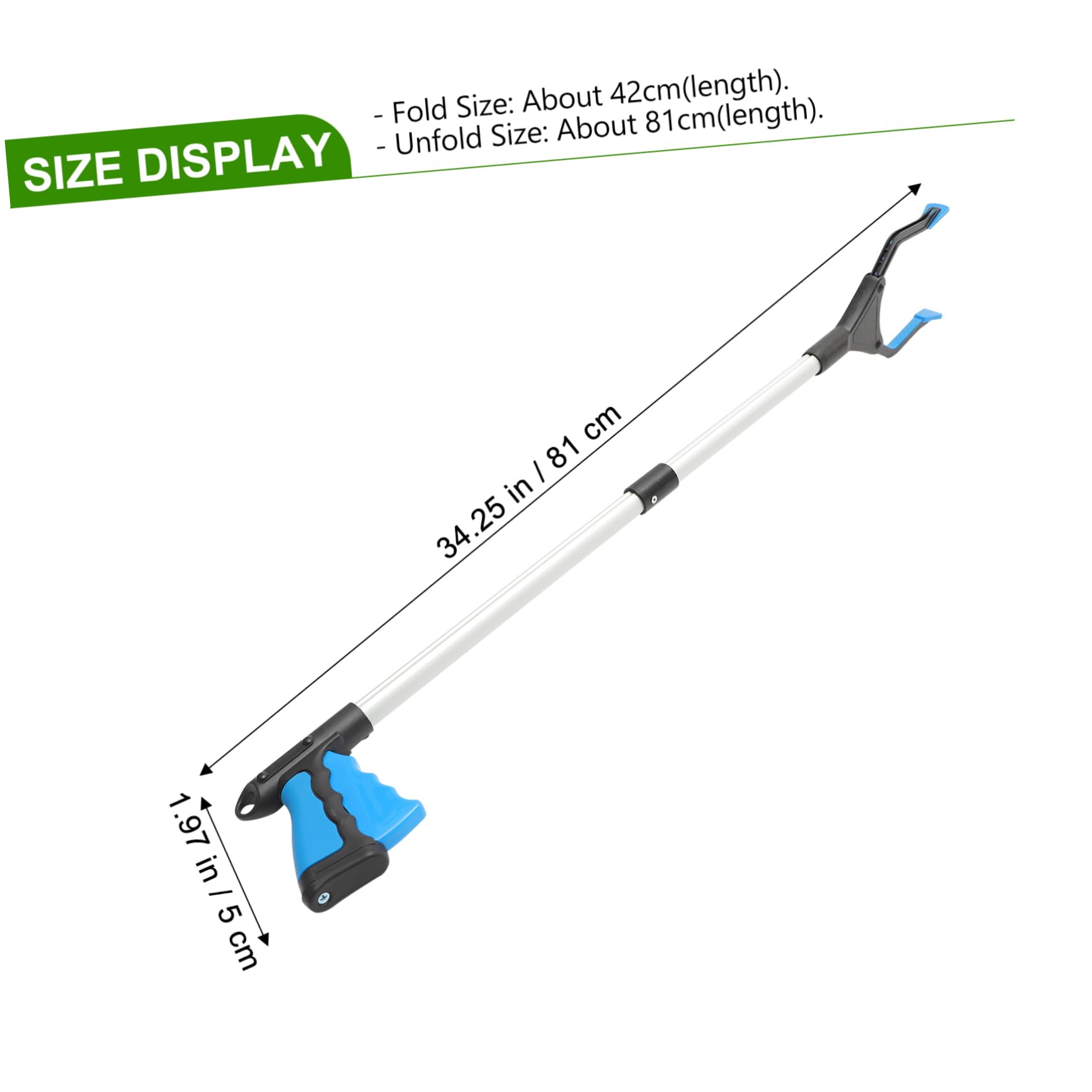 Healeved Litter Pick up Tool Handheld Grabber Picker Upper Heavy Duty Grabber Trash Picker Tool Grabber for Picking up Trash Reaching Assist Tool Foldable Trash Picker Trash Grabber