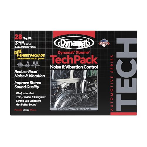 Dynamat Xtreme Tech Pack Sound Deadening Car Insulation – Noise Dampening for Floor, Doors, Panels, Hood, Engine or Trunk – Easy Self Adhesive Install – Made in USA – 7 Sheets, 18”x32”, 28 sq ft total by Dynamat - Used condition - US$178.65