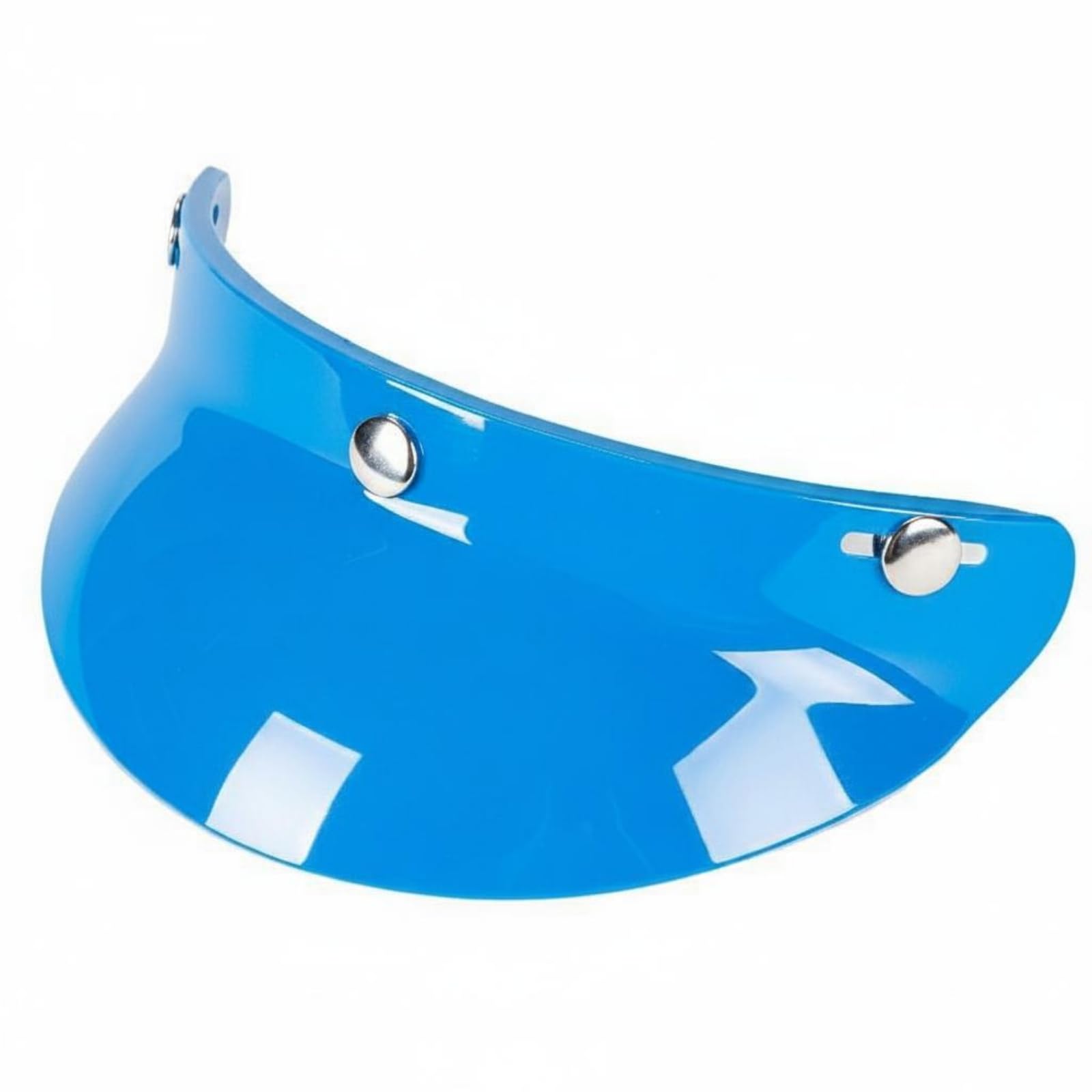 MERISHOPP Curved 3-Button Helmet Visor Glossy 3-Snap Visor Clear Headgear Part Safeguarding, Blue-image-38