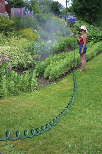Plastair SpringHose PUW650B93OT-AMZ Light Polyurethane Lead Free Drinking Water Safe Recoil Garden Hose, Blue Translucent, 3/8-Inch by 50-Foot