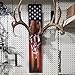 DAOIDE European Deer Mount Plaque Skull Hooker USA Flag Decor Pedestal Wood Animal Mount Skull Hanger Kits for Wall or Table Display Perfect Kit for Hanging and Mounting Antlers Skulls (B)