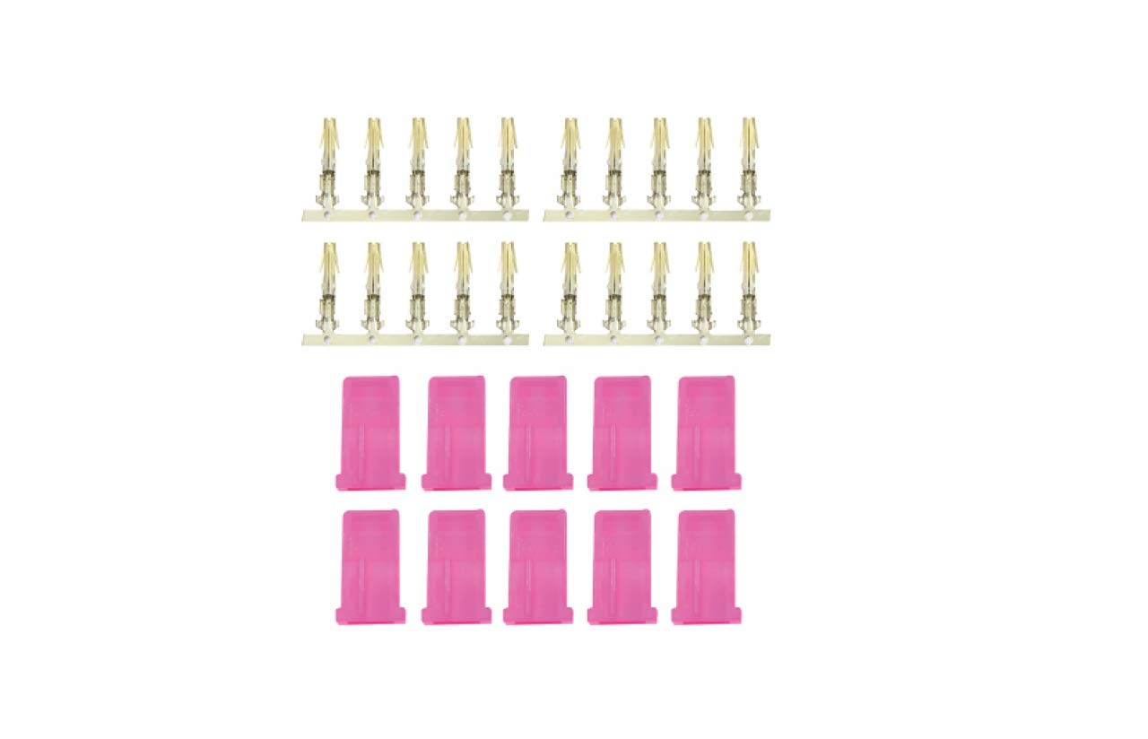 Jamara 10 Pieces Female Gold Pin Amp Connector, Red, Multicolor, Small