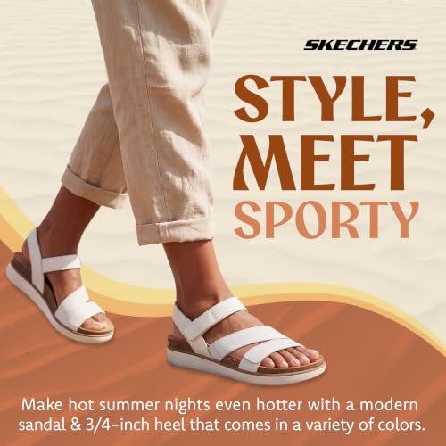 Image of Skechers Women's Lifted Comfort | Skecjers Memory Foam Footbed, Cork Trim, Adjustable Strap, Vegan, Hook and Loop Closure