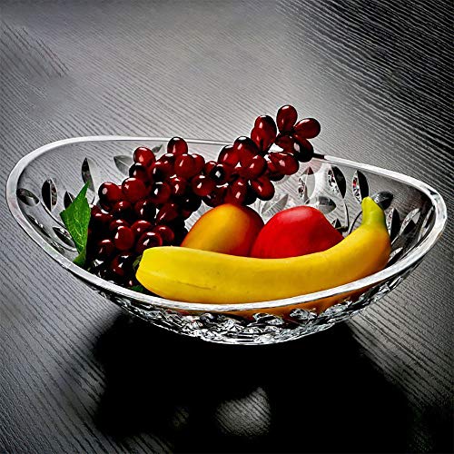 Elegant Crystal Serving Oval Bowl With Beautiful Leaf Design, Centerpiece For Home,Office,Wedding Decor, Fruit, Snack, Dessert, Server #TOP5