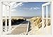 Produktbild Artland Qualitätsbilder I Wandtattoo Wandsticker Wandaufkleber 100 x 70 cm Landschaften Fensterblick Foto Weiß A8MU Fensterblick Nordseestrand auf Langeoog Steg