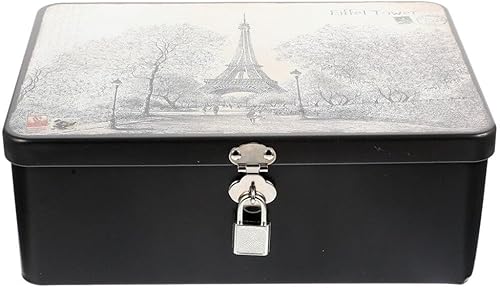 VOSAREA Recipientes de caramelo de hojalata secreta, caja de almacenamiento secreta de letras vintage, contenedor de galletas, estuche de lata de