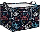 HIYAGON Rectangular Game Basket for Boys Kids Baby Storage Basket Storage Bin Organizer Box Room Decor(Game)