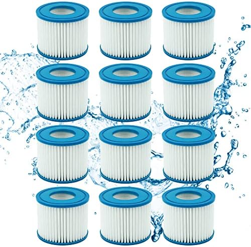 ATXKXE Type VI SPA and Hot Tub Filter Replacement Cartridge for Lay-Z-Sp, Other Inflatable Hot Tub Filter, Coleman SaluSpa 90352E Swimming Pool Filter, 12 Pack