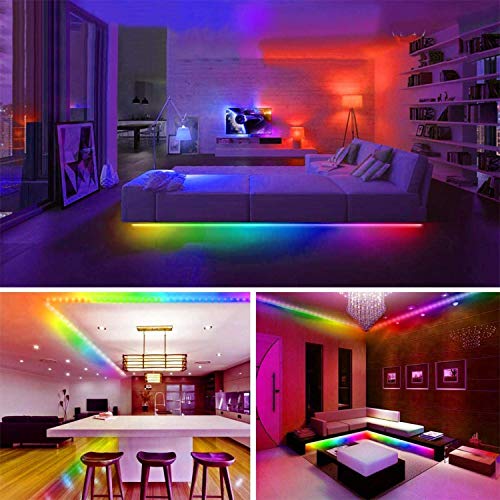 Tira de LED inteligente RGB 33 pies con control remoto y app miniatura 2