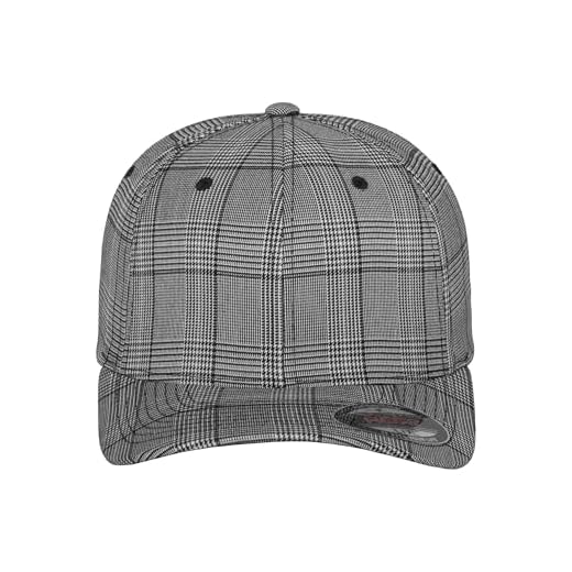 Flexfit Damen und Herren Baseball Caps Glen Check Cap, Black/White, S/M 12 Flexfit Damen und Herren Baseball Caps Glen Check Cap, Black/White, S/M